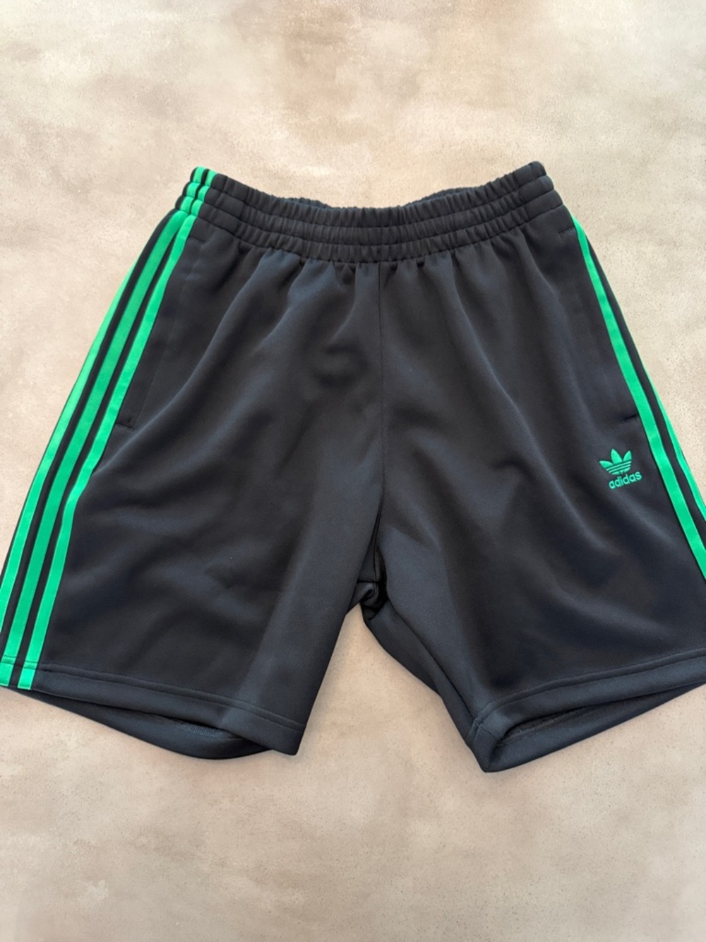 😎 adidas Black Athletic Shorts with Green Three-Stripes